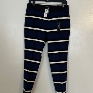 Express Navy and White Striped Pants